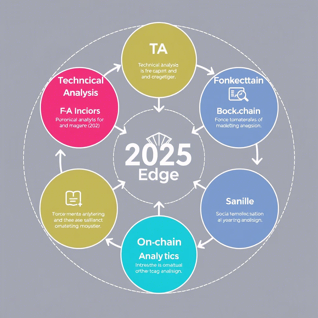 Diagram wey show four pillar dem for analysis: Tech Analysis, Fundamental, On-Chain plus Social Sentiment with AI for center.
