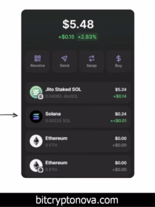 Clicking on “Solana” in the Phantom wallet token list to begin unstaking natively staked tokens