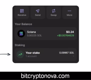 Clicking “Your stake” in Phantom wallet to manage or unstake native staked SOL