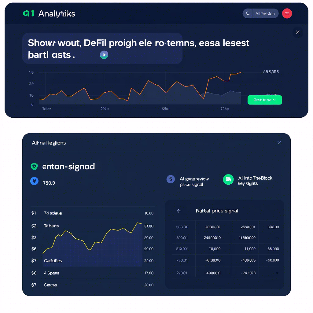 Screenshot wey show AI analytics interface wit natural language query and result table or price signal.