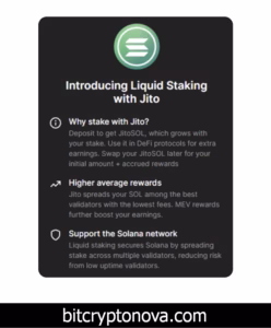 Using Jito for liquid staking in Phantom wallet and receiving JitoSOL tokens