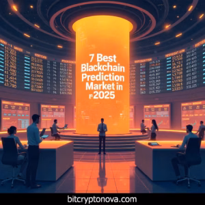 Blockchain prediction markets 2025 – crypto trader analyzing charts, tokens, and future forecasts