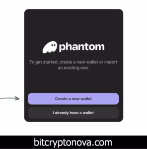 Clicking the "Create a new wallet" button on a crypto wallet setup screen